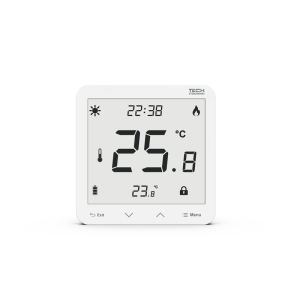 TECH 78 Termostat EU-297 V3 izbový regulátor, 2 - stav, BIELY