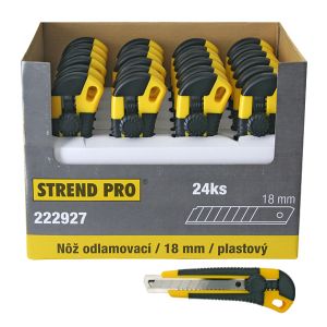 Nôž Strend Pro 18 mm, orezávač, odlamovací, s kolieskom, plastový