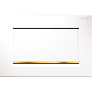 Geberit tlačítko Sigma 30 - biela/zlatá/biela