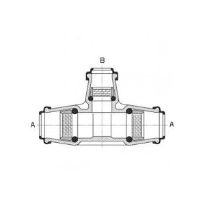 Hawle T kus  ISO 63-63-63  z POM
