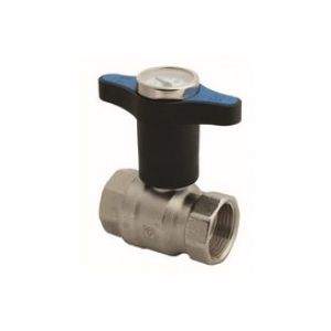 HERZ Vent.guľ.MOD.DN40 - 6/4"+teplomer FF modrý
