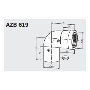 Junkers Bosch AZB 619 koleno 80mm 90st