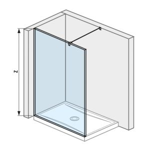 JIKA SPRCHOVÁ ZÁSTĚNA BOČNÍ  PURE 130 PERLA GLASS