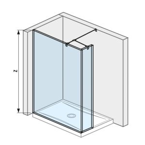 JIKA SPRCHOVÁ ZÁSTĚNA BOČNÍ VČETNĚ BOČNÍHO SKLA  PURE 120 PERLA GLASS