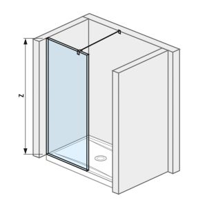 JIKA SPRCHOVÁ ZÁSTĚNA BOČNÍ  PURE 795 PERLA GLASS