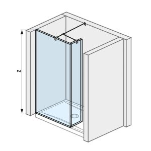 JIKA SPRCHOVÁ ZÁSTĚNA BOČNÍ VČETNĚ BOČNÍHO SKLA  PURE 680 PERLA GLASS
