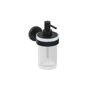 JIKA DRŽÁK SE SKLENĚNÝM DÁVKOVAČEM MÝDLA 200 ML, MATNÉ SKLO/ČERNÁ MATNÁ, MIO STY