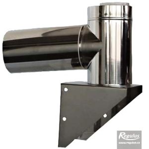 ODK.Koleno 80/125 90° pätk. na stenu s prisáv. PPH-A/Inox APWKB8