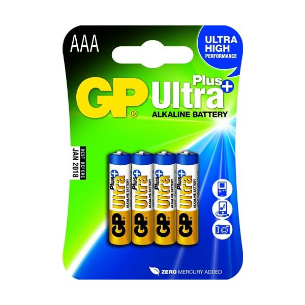 EMOS Bateria GP Ultra plus - AAA- LR03 BL.+150% alkaline 4ks