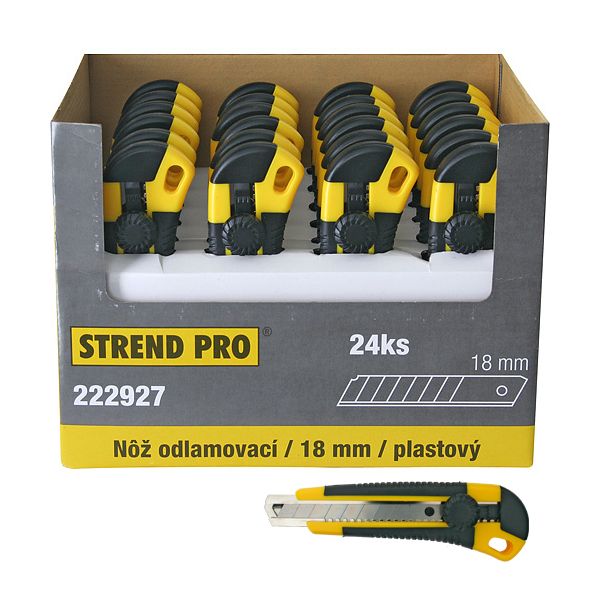 Nôž Strend Pro 18 mm, orezávač, odlamovací, s kolieskom, plastový