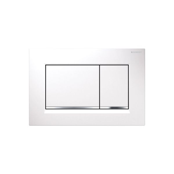 Geberit tlačítko Sigma 30 - biela/lesklý chróm/biela