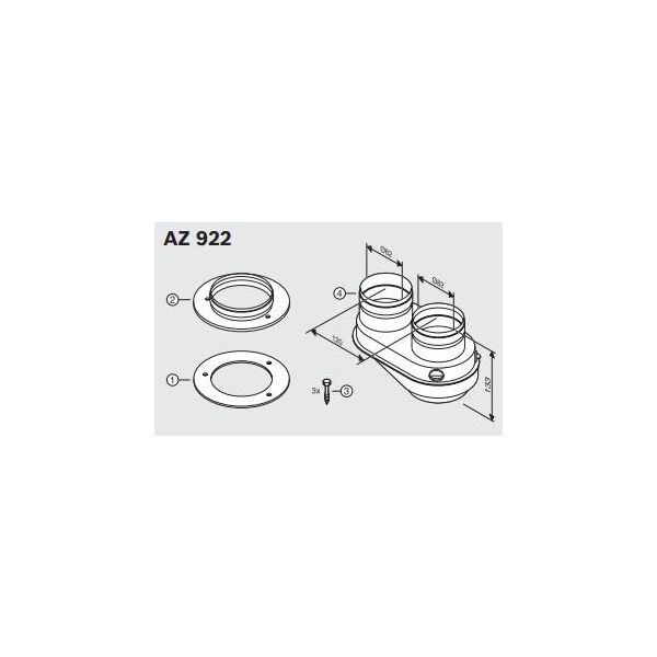 Junkers Bosch AZB adapter del. ťahu  80/80 (AZB 922)