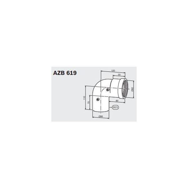 Junkers Bosch AZB 619 koleno 80mm 90st