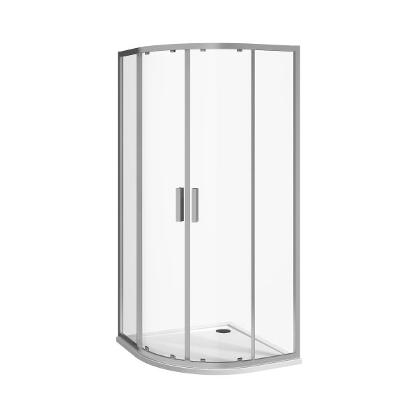 JIKA SPRCHOVÝ KOUT 1000 MM ČTVRTKRUH, RÁDIUS 550 MM, STŘÍBRNÝ LESKLÝ PROFIL, 6