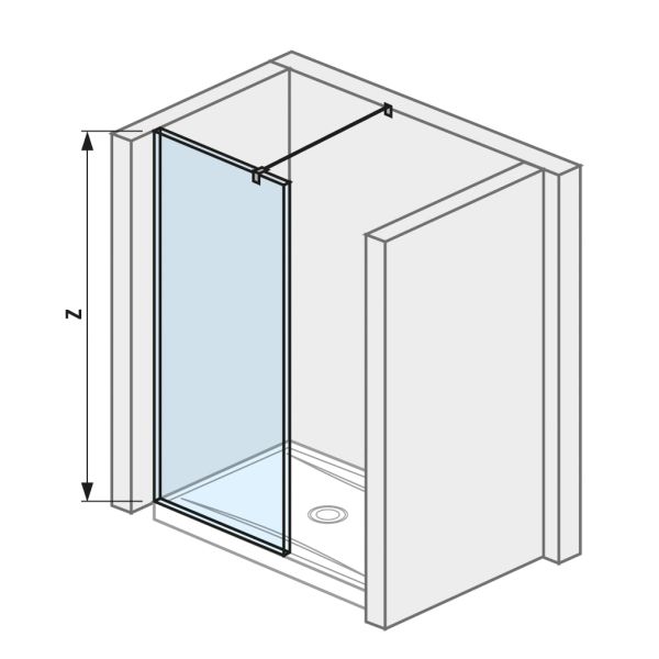 JIKA SPRCHOVÁ ZÁSTĚNA BOČNÍ  PURE 680 PERLA GLASS