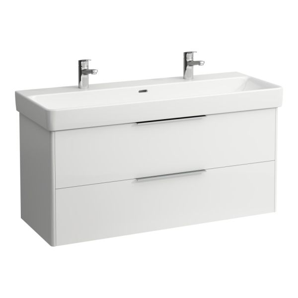 BASE - skrinka pre umývadlo Laufen Pro S 115,9x53,1x43,8 2 zásuvky, biela lesk