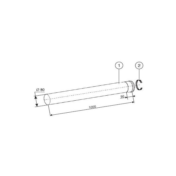 Protherm T2 Predlženie 80mm    1m