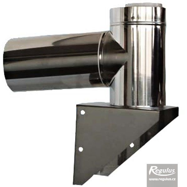 ODK.Koleno 80/125 90° pätk. na stenu s prisáv. PPH-A/Inox APWKB8
