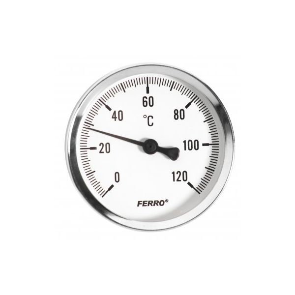 Ferro Teplomer 63/ 40 0-120+jimka   1/2" axial