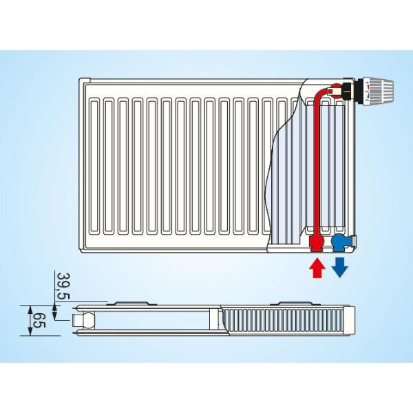 Radiátor KORAD SK 20VKL 600x2000   1004W 2xDrziak
